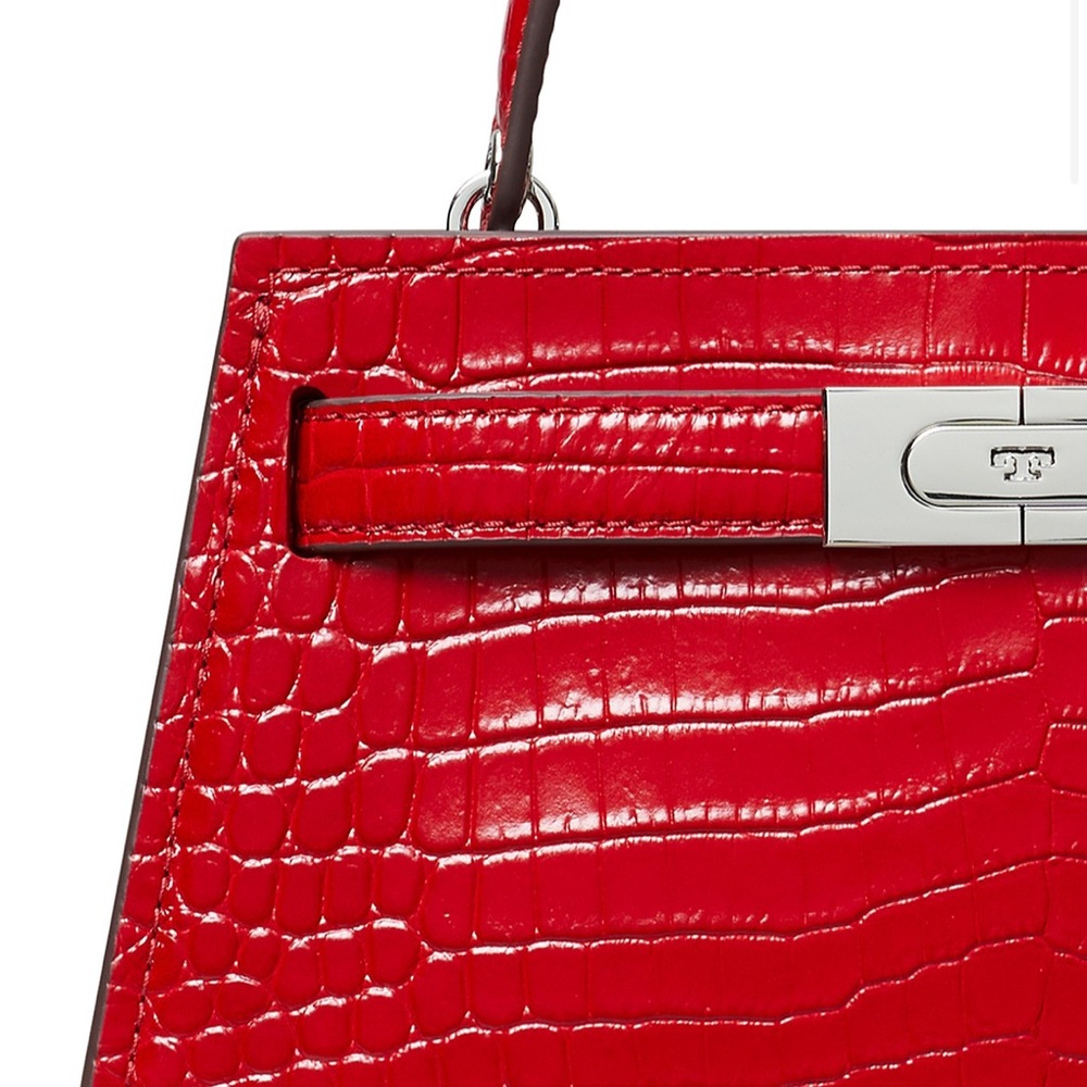 Tory Burch Lee Radziwill Croc Mini Top Handle Bag - Picture 4 of 4